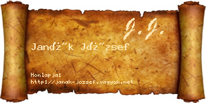 Janák József névjegykártya
